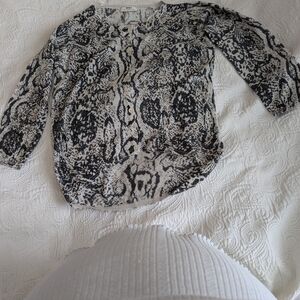 Black and White Animal Print Blouse